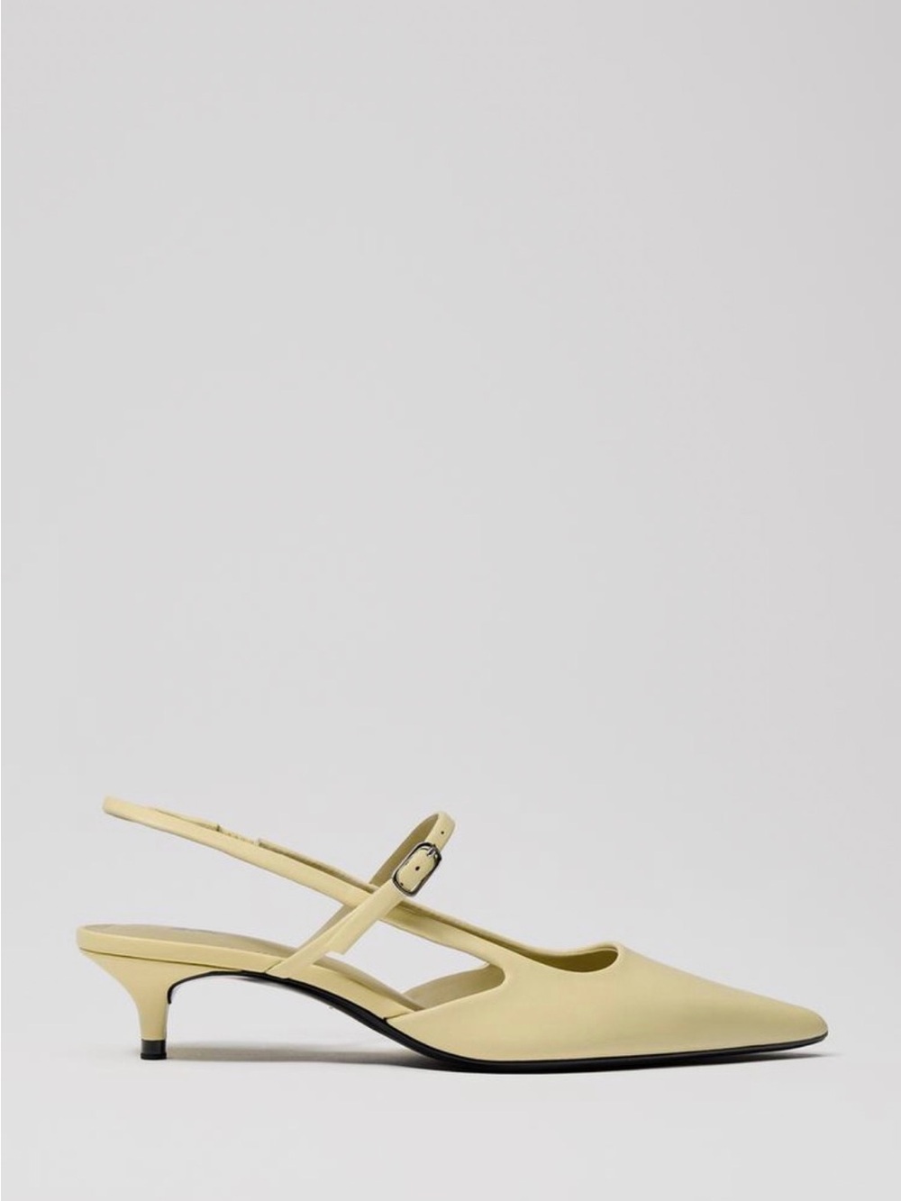 Zara Yellow Slingback Kitten Heel